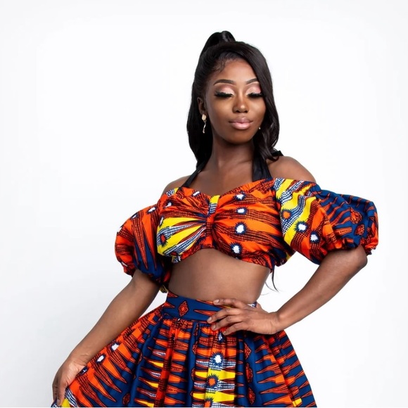 OFUURE Dresses & Skirts - Ofuure Mini Skirt and crop top halter SET**